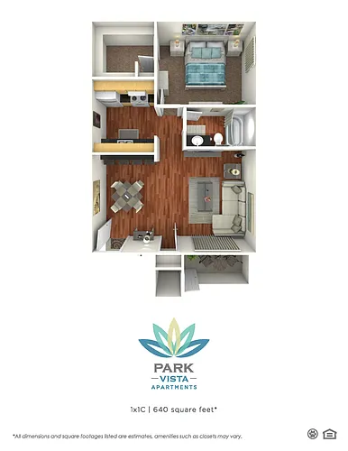 Floor plan 1x1C