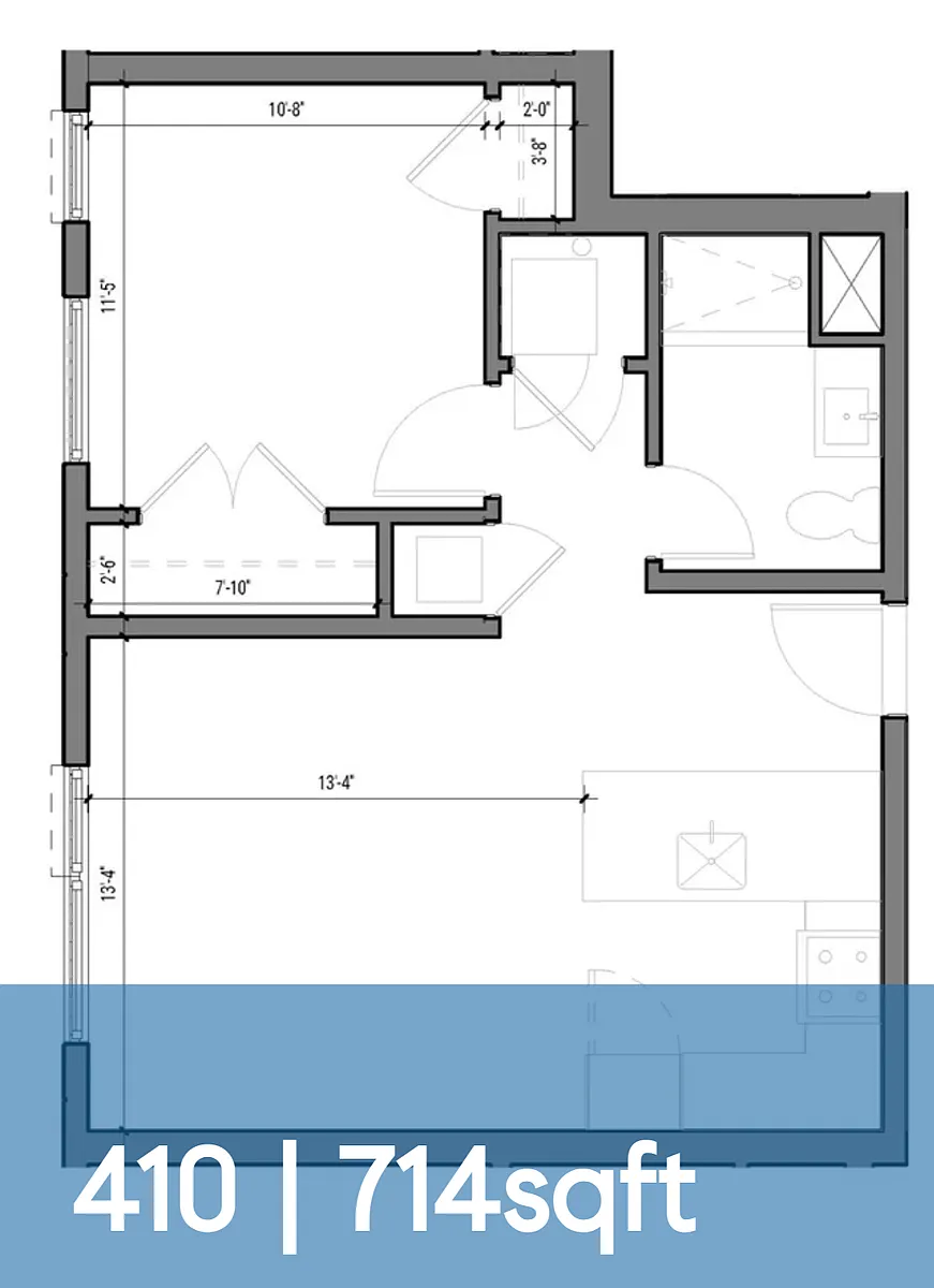 Floor plan 1 Bedroom B