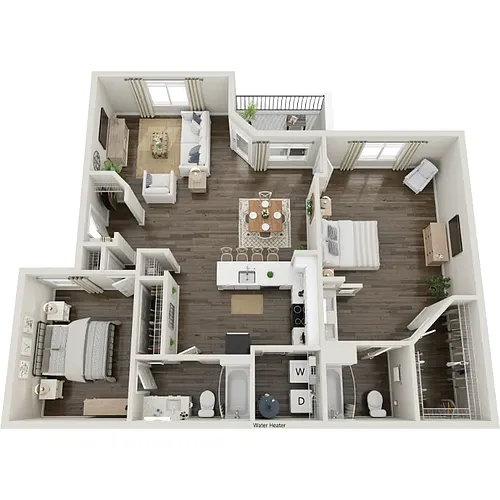 Floor plan Two-Bedrooms, Two-Bathrooms Classic