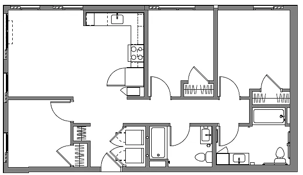 Floor plan Three Bedroom A