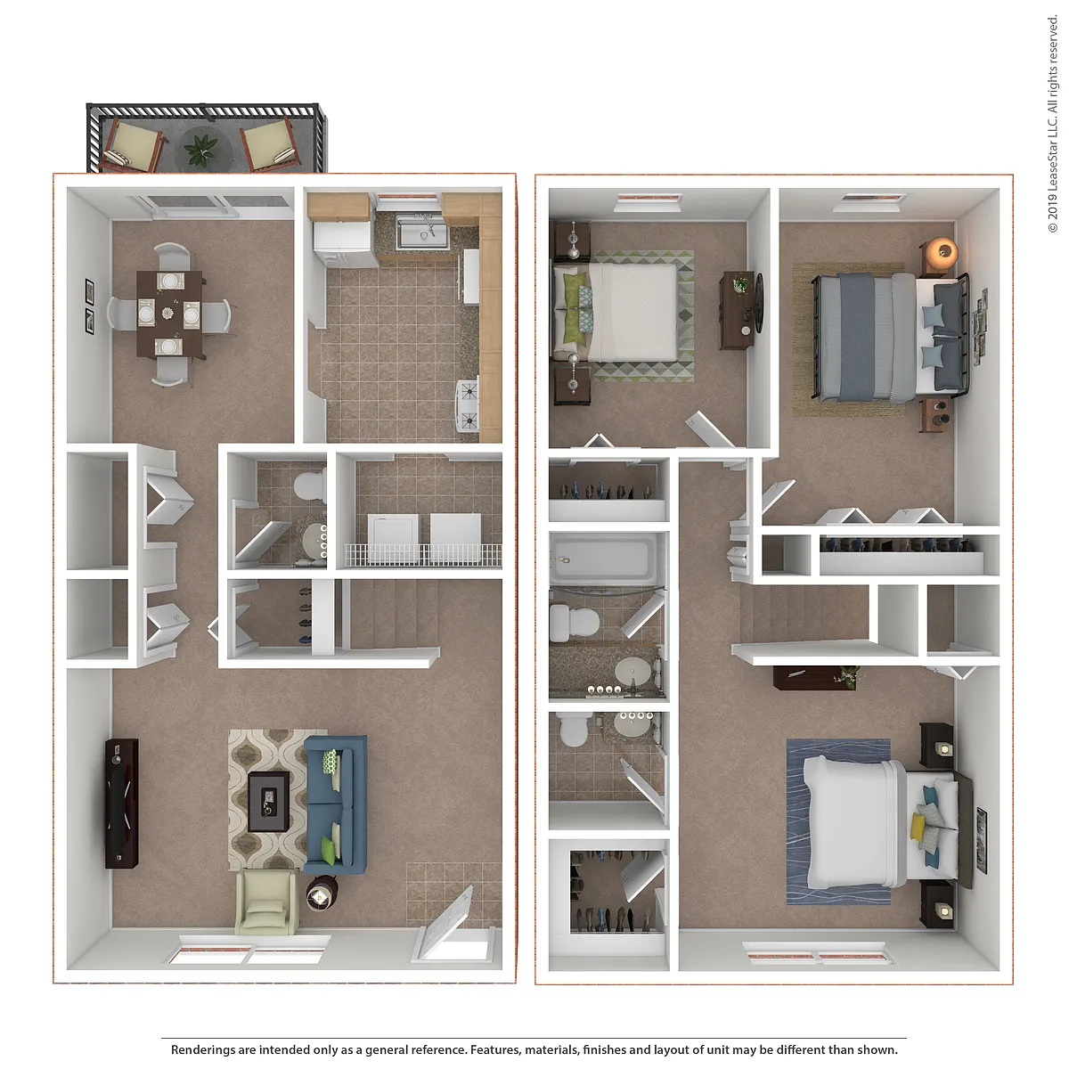 Floor plan 3x1.5 Large Townhome
