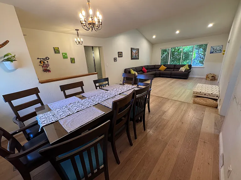 Dining area next to living