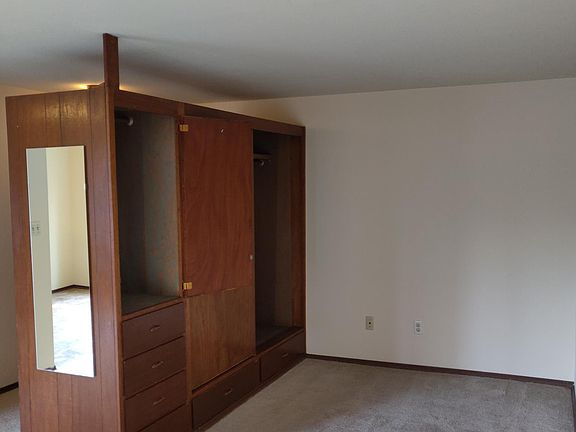 All studios have built-in closets for added space as well as it creates separation and privacy from the front door and bathroom.