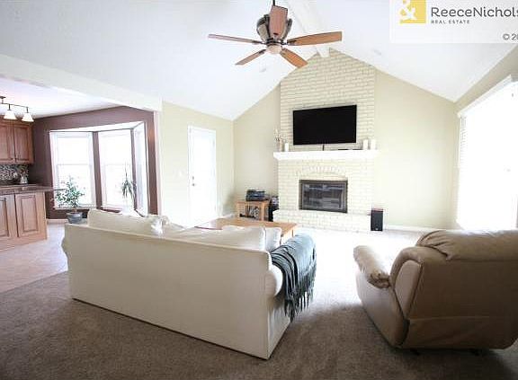 Family room with fireplace