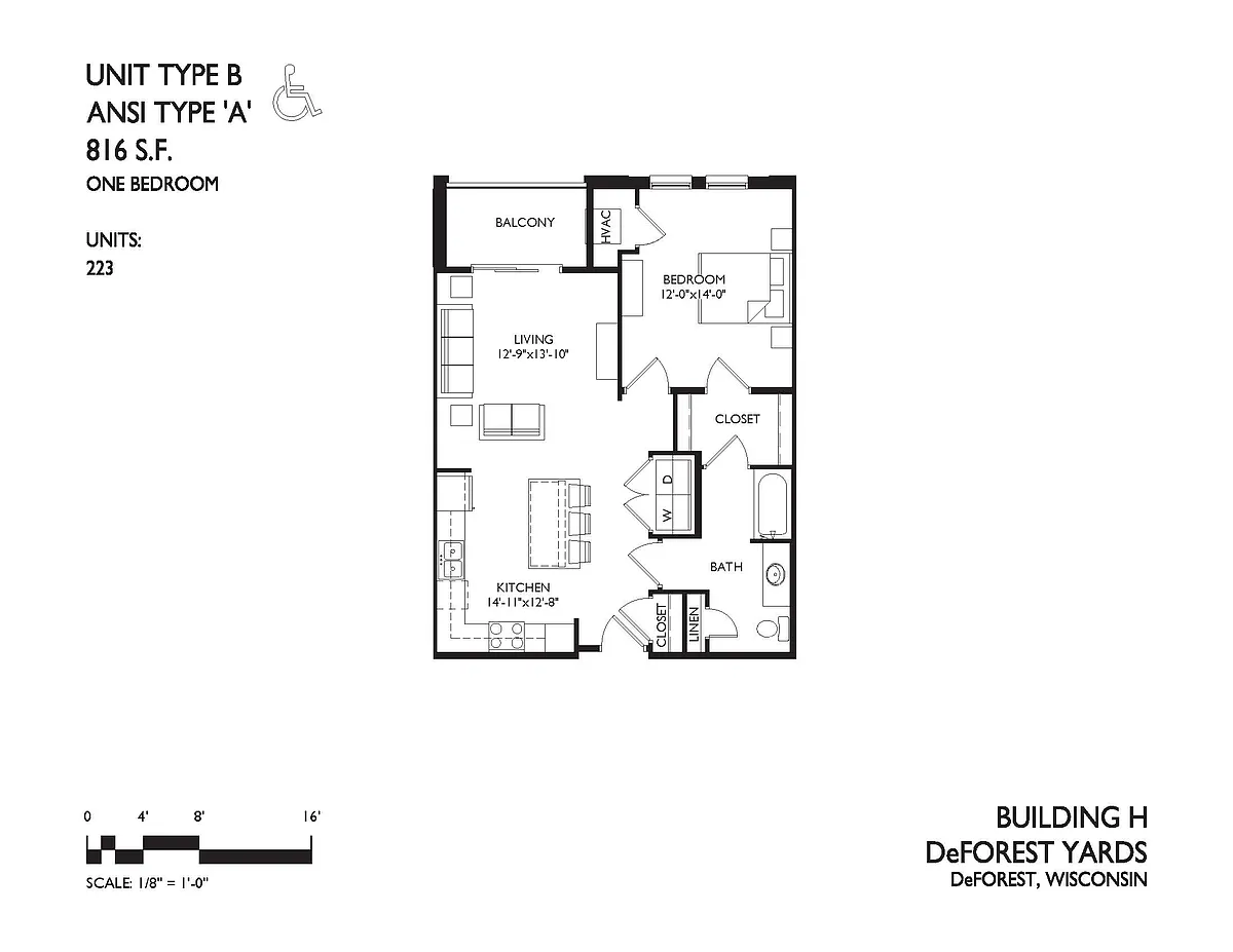 Floor plan 1 Bedroom 1 Bath