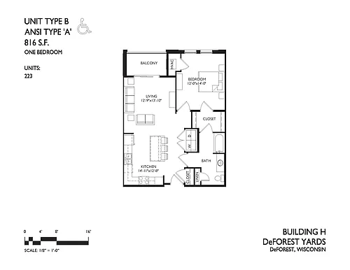 Floor plan 1 Bedroom 1 Bath