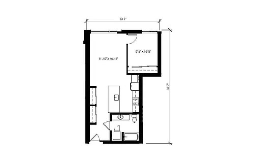 Floor plan 1 Bedroom - A9