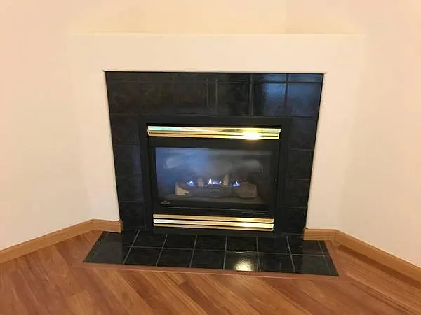 Gas fireplace in the family room