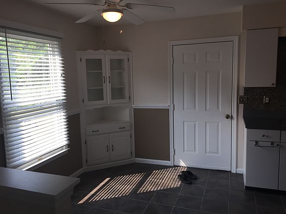 Dining area and doorway to garage