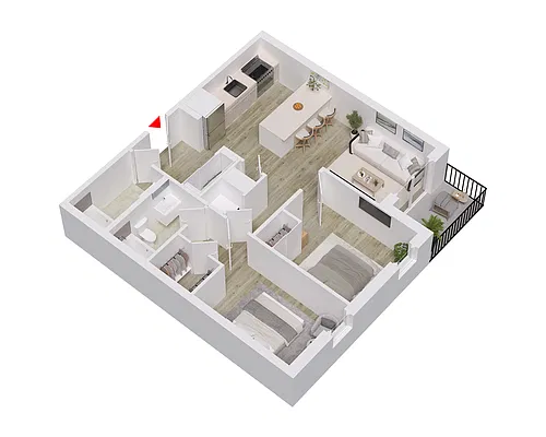 Floor plan Ridge 2 Bed 2 Bath