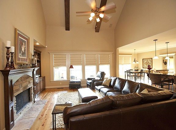 Living room over looks backyard