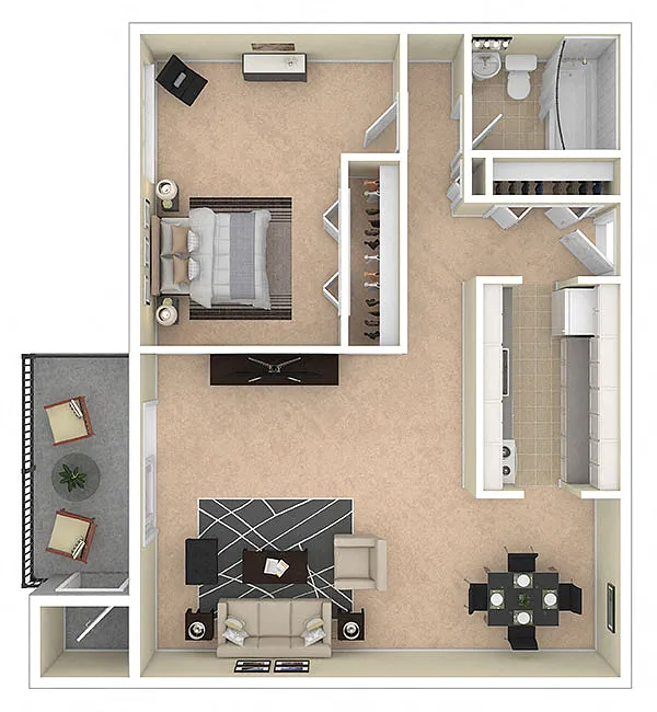 Floor plan 1 BEDROOM