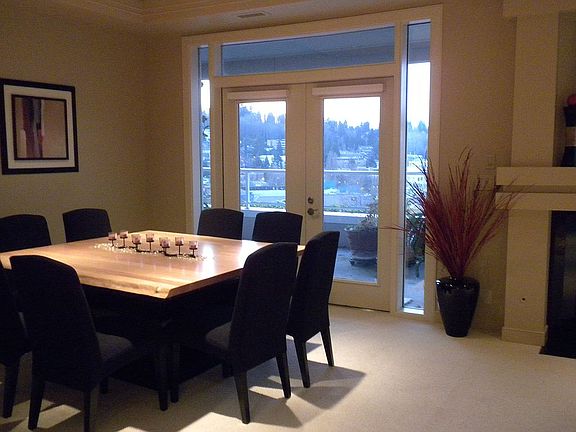 Elegant dining area w/walkout to covered deck