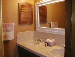 Main bathroom with his and hers sink