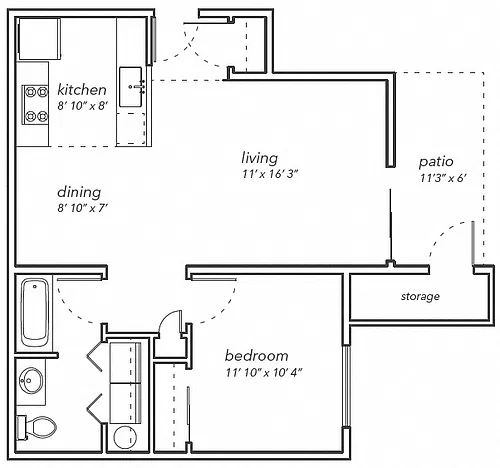 Floor plan One Bedroom - 2