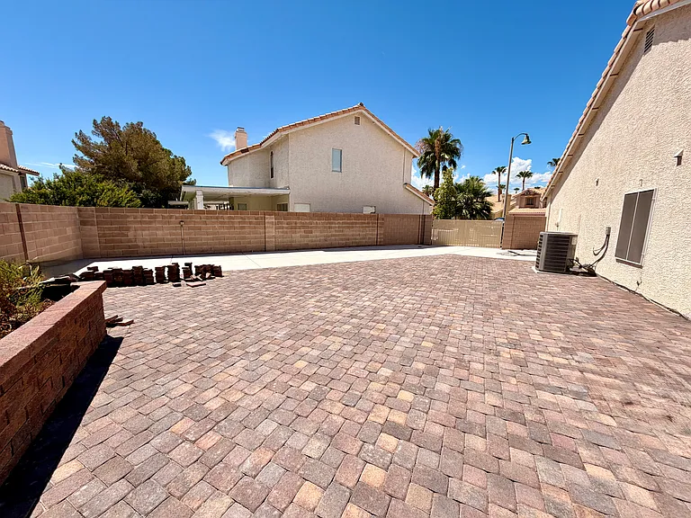 RV parking, side patio.
