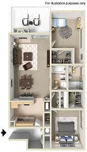 Floor plan 2BD, 2BTH