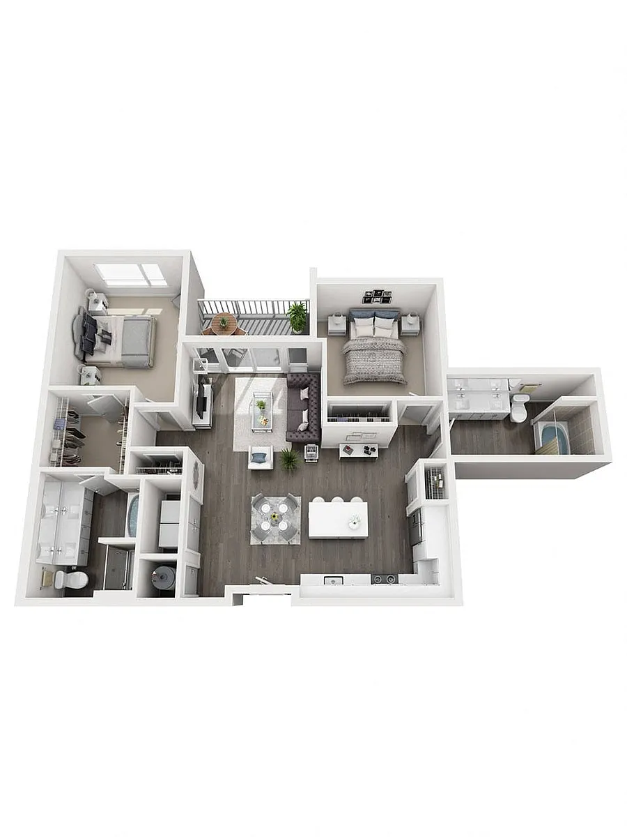 Floor plan 2 Bedroom B4 | 2 Bath