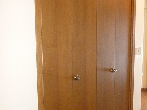 With convenient closet.