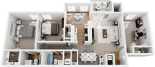 Floor plan 2 Bedroom 2 Bath Den Renovated