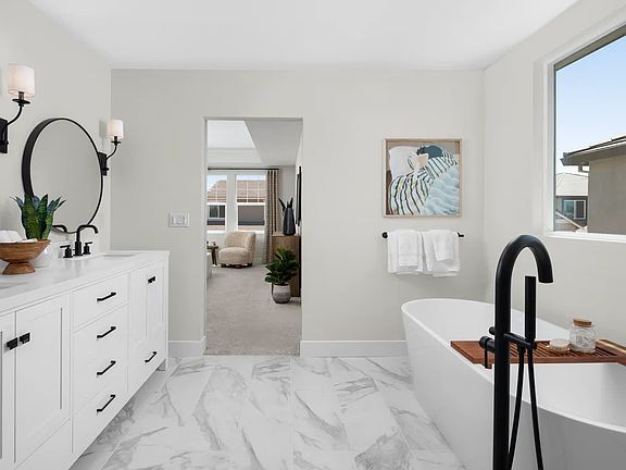 Primary bath with freestanding tub