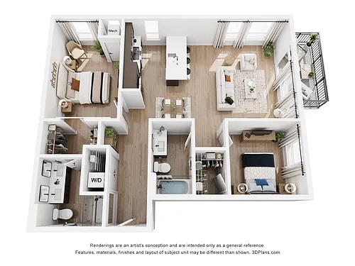 Floor plan 2 Bedroom D2