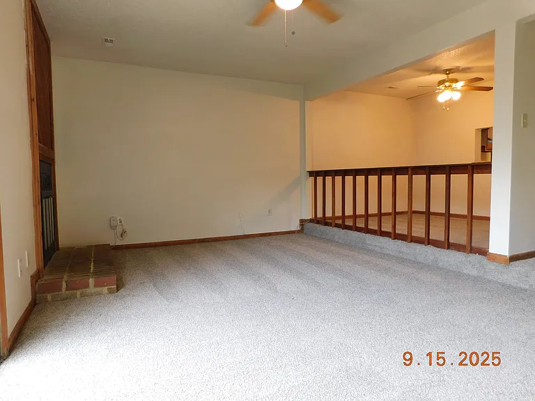Living room with fireplace