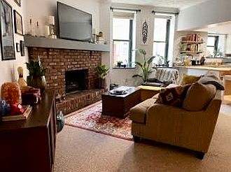 Open living, dining and kitchen area