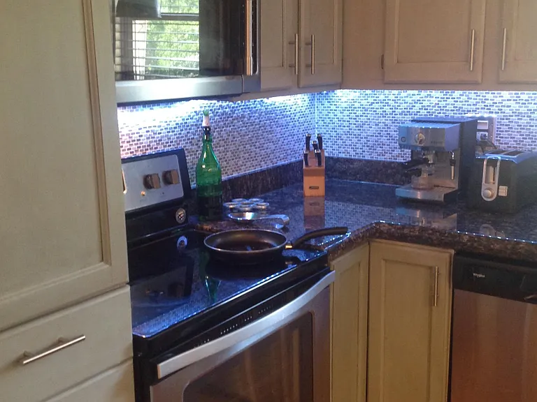 Stainless steel appliances. Renovated to add extra storage space.