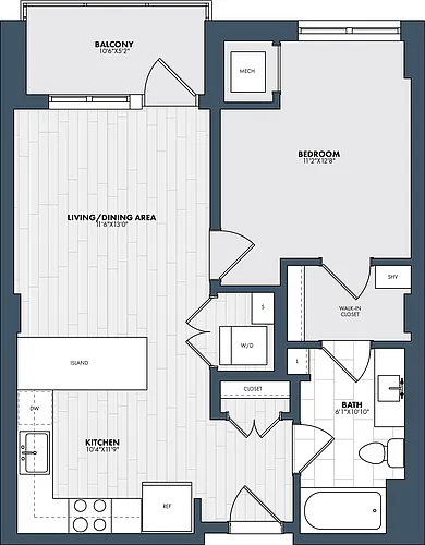 Floor plan 1 Bed/1 Bath-A1-3
