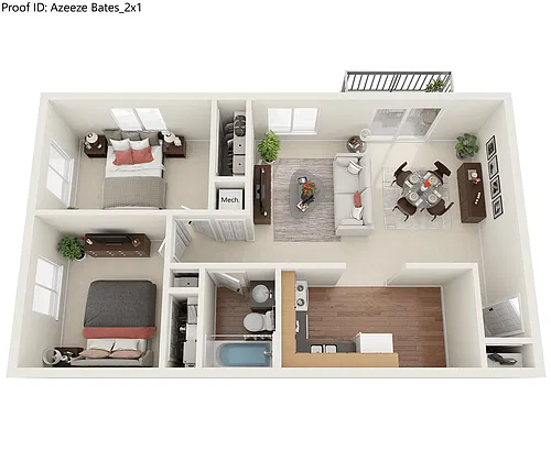 Floor plan 2 Bed 1 Bath - Azeeze Bates
