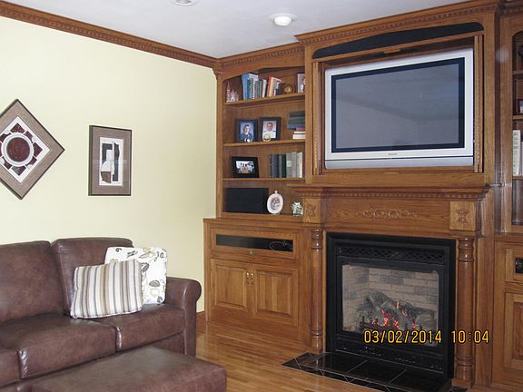 family room with fireplace