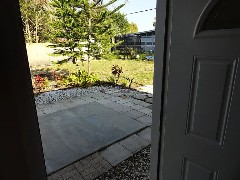 Backyard patio off of family room