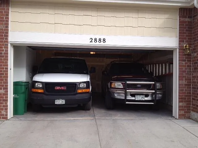 Large garage with storage