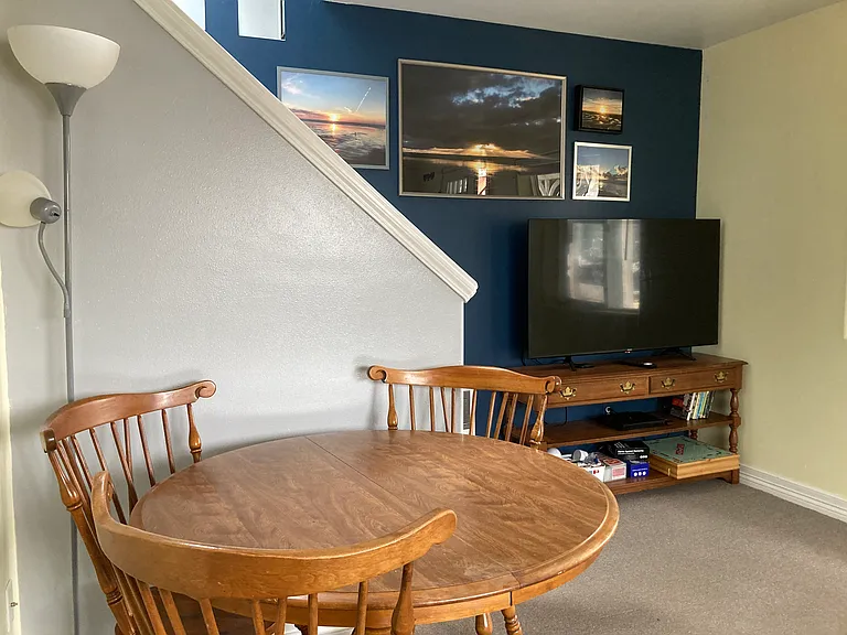 48" screen, Roku, DVD player, and many board games
