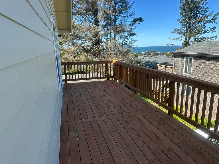 Private deck with ocean view