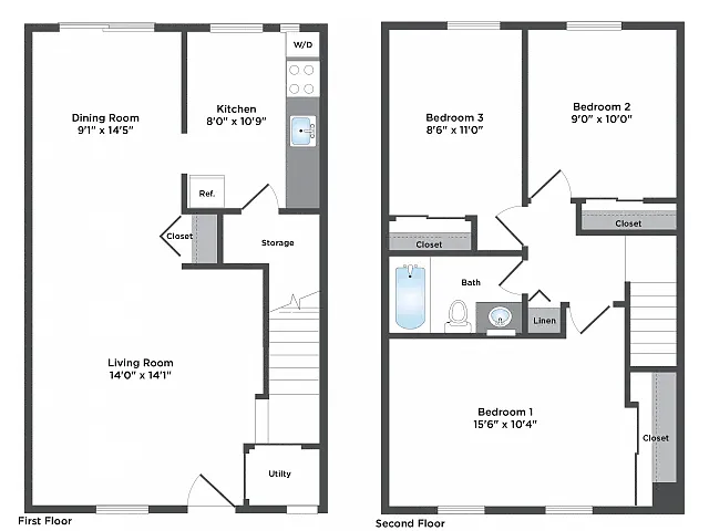Floor plan 3BR-1BA