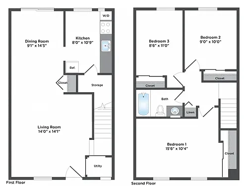 Floor plan 3BR-1BA