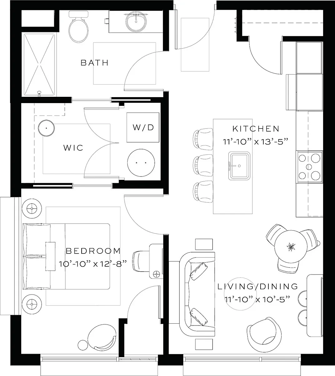 Floor plan One Bedroom - Affordable