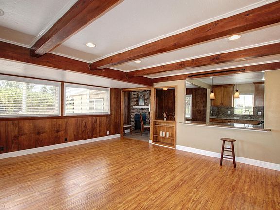 exposed beam family room