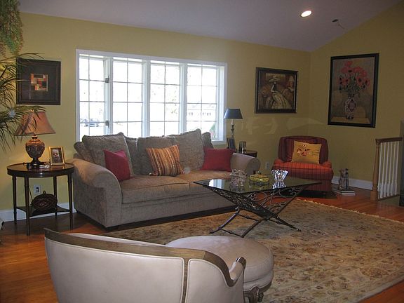 Spacious Living Room with Vaulted Ceiling