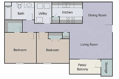 Floor plan Two Bedroom