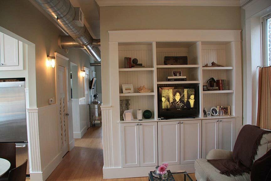 Living Room with built-book shelves