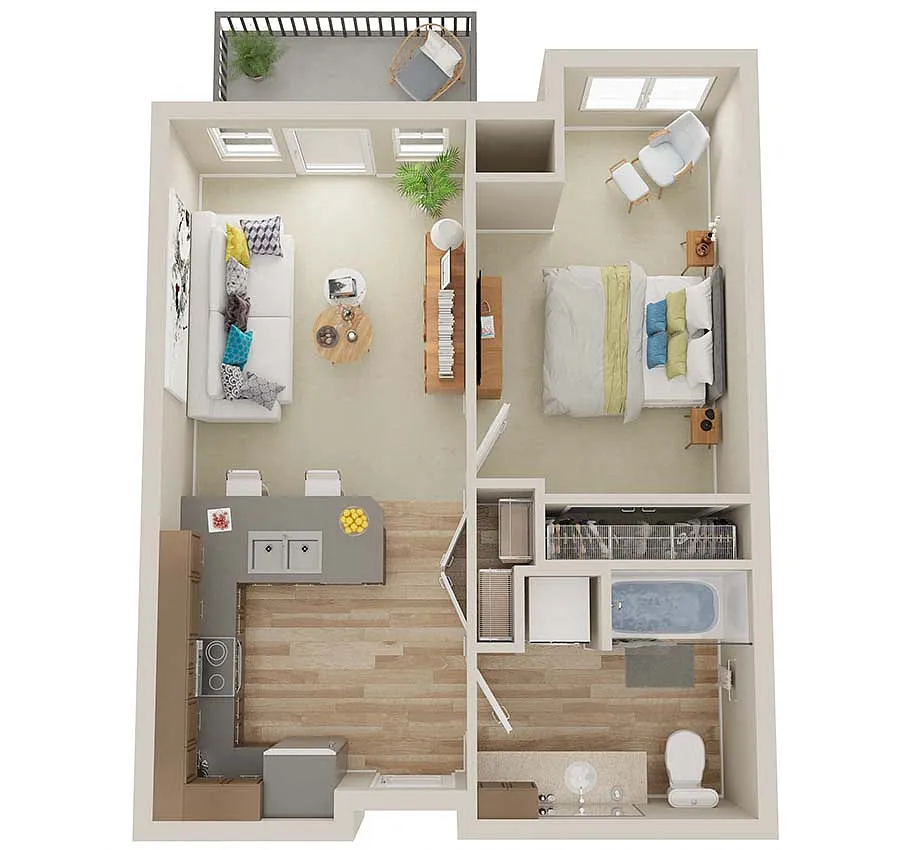 Floor plan 1X1 - B2