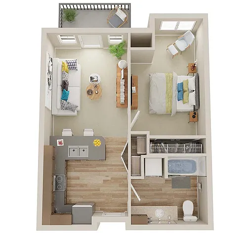Floor plan 1X1 - B2