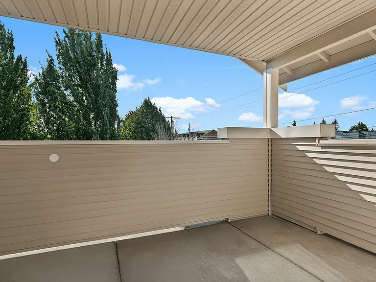 Enjoy fresh air and peaceful views from your private covered patio. Enjoy fresh air and peaceful views from your private covered patio.