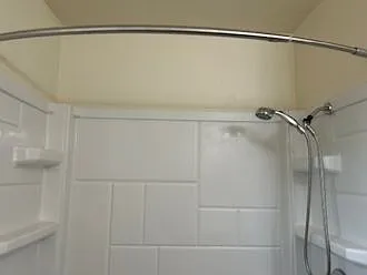 Main bath shower with hand-held nozzle
