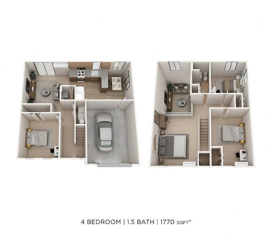 Floor plan Four Bedroom 1.5 Bath
