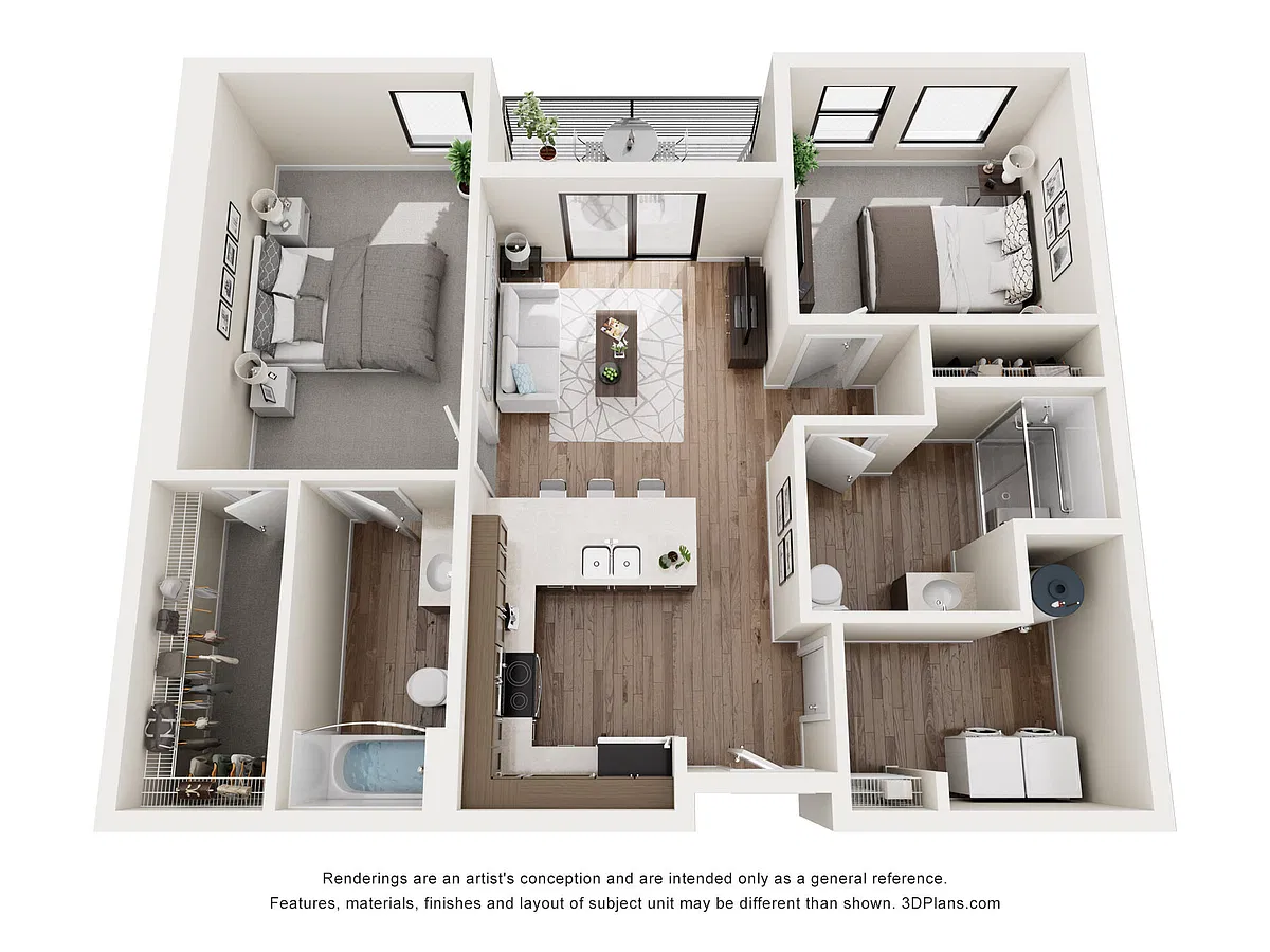 Floor plan 2 Bedroom E