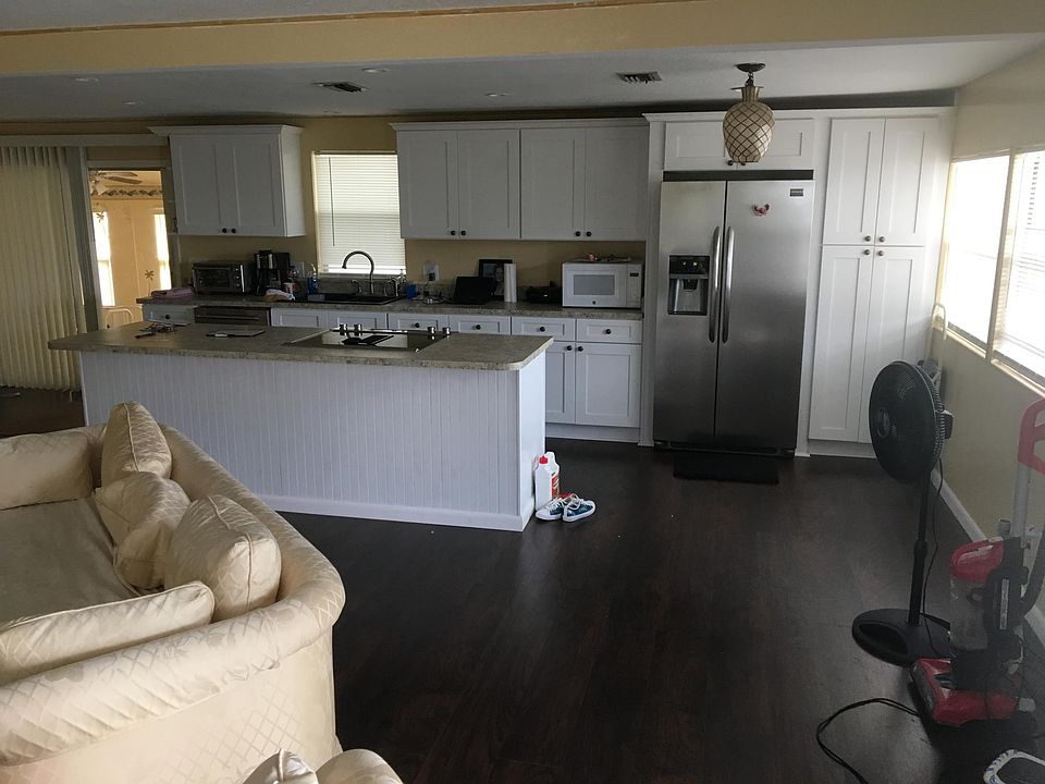 Kitchen open to living area